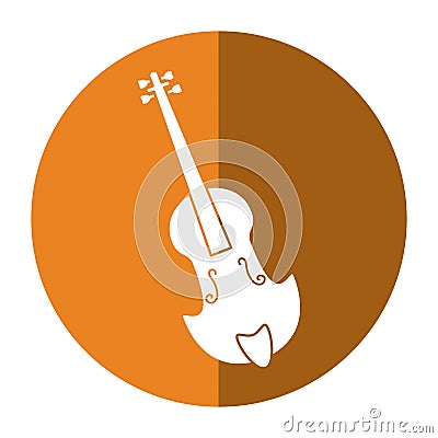 Fiddle classical music instrument shadow Vector Illustration