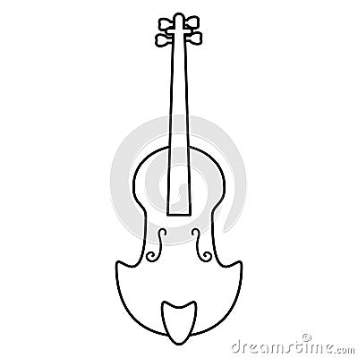 Fiddle classical music instrument thin line Vector Illustration