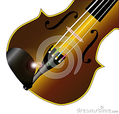 Fiddle Closeup Vector Illustration