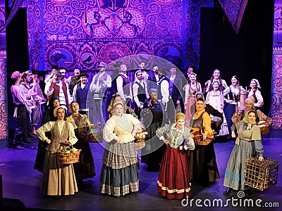 The fiddler on the roof - actors on stage Editorial Stock Photo