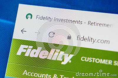 Fidelity.com Web Site. Selective focus. Editorial Stock Photo