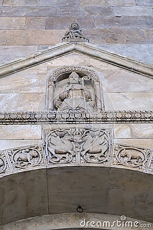 Fidenza, Parma, Italy: cathedral facade Stock Photo