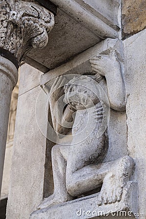 Fidenza, Parma, Italy: cathedral facade Stock Photo