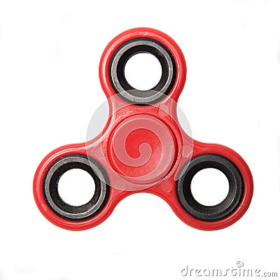 Fidget finger spinner stress anxiety relief toy isolated on white background. Stock Photo