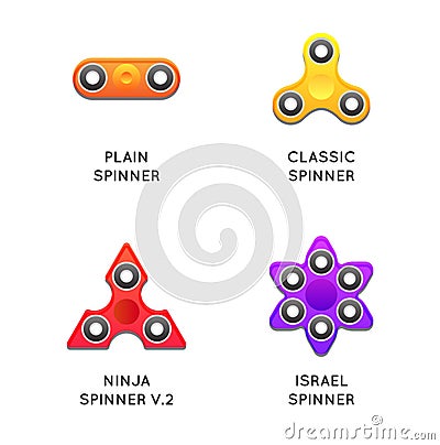 Fidget Hand Spinner Toys vector icons Vector Illustration