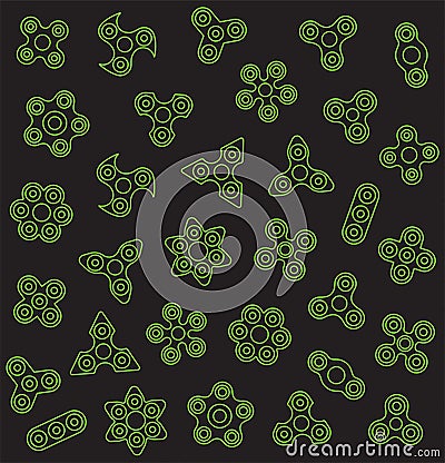 Fidget Hand Spinners Seamless Pattern Background. Vector illustration. Vector Illustration