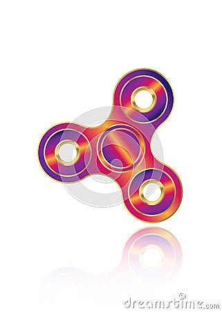 Fidget spinner icon - toy for stress relief and improvement of attention span. Filled multicolors Vector Illustration