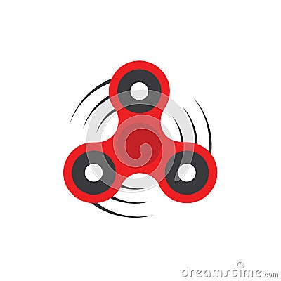 Fidget Spinner - 3 pronged hand toy spun by its center Vector Illustration