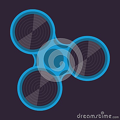 Fidget spinner spin roller vector illustration blue Vector Illustration