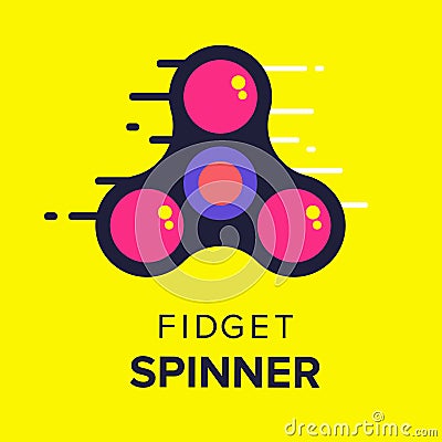 Fidget spinner tow icon in flat vector design. Trendy hipster ha Vector Illustration