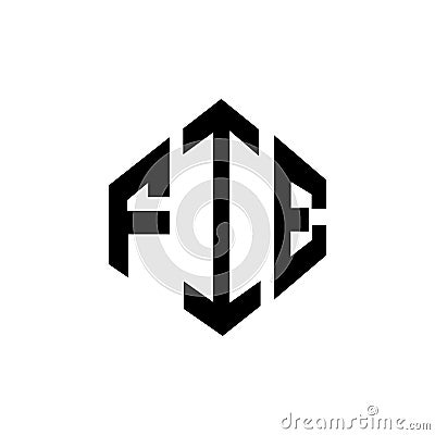 FIE letter logo design with polygon shape. FIE polygon and cube shape logo design. FIE hexagon vector logo template white and Vector Illustration