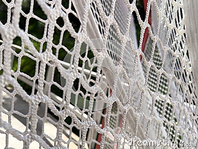 a field athletics sport game goal net athletic string rope sports stadium netting pickleball court beach volleyball background Stock Photo