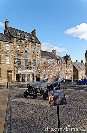 Field Cannons on Broad Street - Stirling Stirlingshire Scotland Editorial Stock Photo