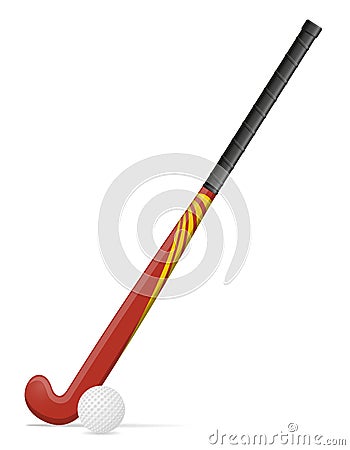 Field hockey stick and ball vector illustration Vector Illustration