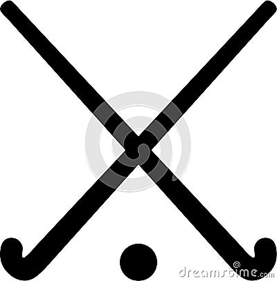 Field Hockey Sticks with ball Vector Illustration