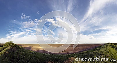 Field landscape in Serbia Stock Photo