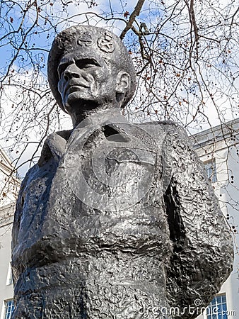 Field Marshall Viscount Bernard Montgomery Monty of Alamein memorial statue Editorial Stock Photo