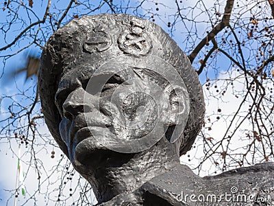 Field Marshall Viscount Bernard Montgomery Monty of Alamein memorial statue Editorial Stock Photo