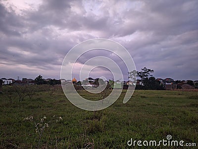 field near the paddy field in the afternoon sunny Stock Photo
