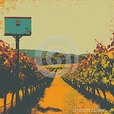 Field testing new sensor-based irrigation equipment in a vineyard Cartoon Illustration