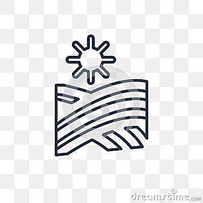 Field vector icon isolated on transparent background, linear Fie Vector Illustration