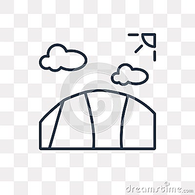 Field vector icon isolated on transparent background, linear Fie Vector Illustration