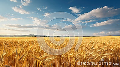 field wheat farm Cartoon Illustration