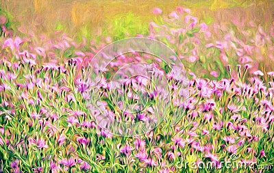 Field of wildflowers. Abstract art. Impressionistic. Photo art. Stock Photo