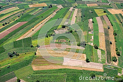 Fields from aeroplane Stock Photo