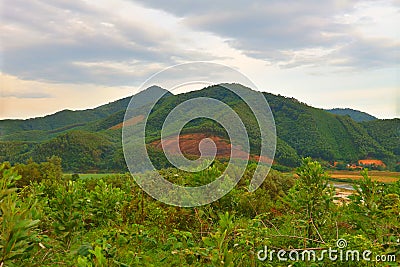 This mountain looks at another mountain Stock Photo