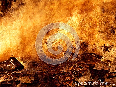 Fierce Fire Background Stock Photo