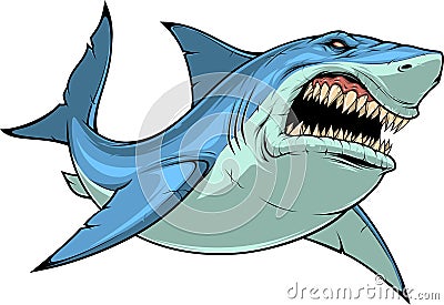 Fierce Shark Attacks Vector Illustration