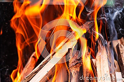 Fiery background, texture, fire closeup Stock Photo