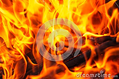 Fiery background, texture, fire closeup Stock Photo