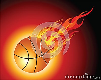 Fiery basketball ball Vector Illustration