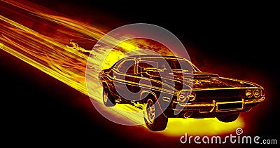 The Fiery Car Stock Photo