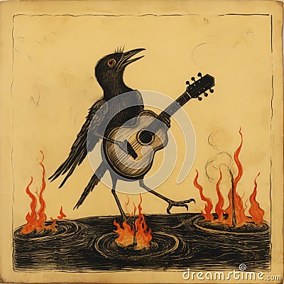 Fiery Crow: A Charismatic Tribute To Cumbia Music Stock Photo