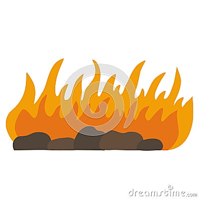 Fiery flame. Fires, hot ignition flame, flammable flame, thermal explosion hazard, flame energy concept. Logo Template vector Vector Illustration