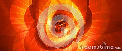 Fiery glowing multidimensional space vagina abstract widescreen background Stock Photo