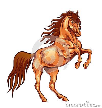 Fiery horse Vector Illustration