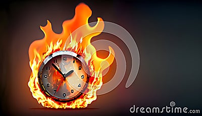 Time in Flames: A Symbol of Urgency and Limited Moments Stock Photo