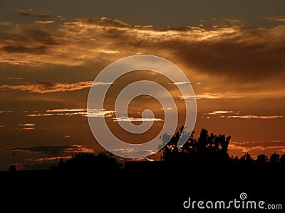 A Fiery Norfolk Sunset Stock Photo