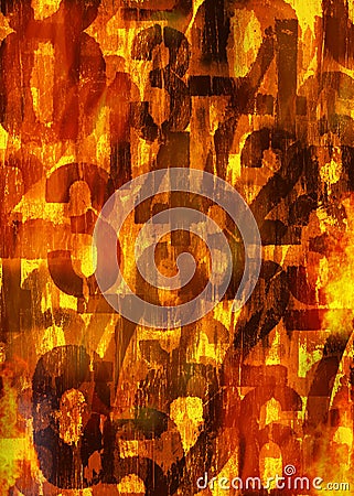 Fiery Number Background Stock Photo