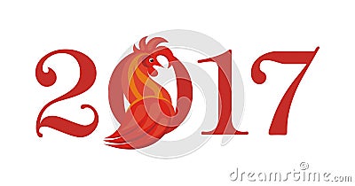 Fiery rooster year Vector Illustration