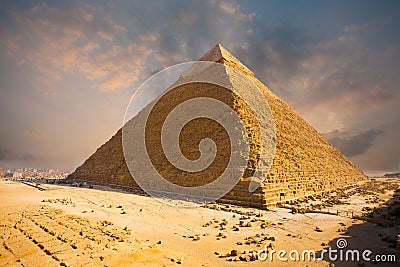 Fiery Sky Giza Pyramid Egypt Stock Images - Image: 24869014