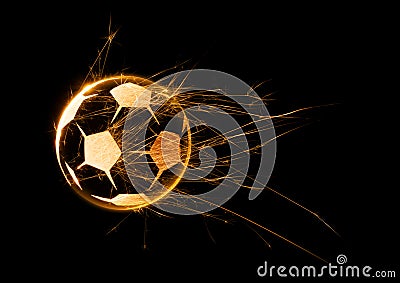 Fiery Soccer Ball Stock Photo