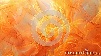 Fiery swirls of translucent orange hues create an ethereal and mesmerizing abstract pattern Stock Photo