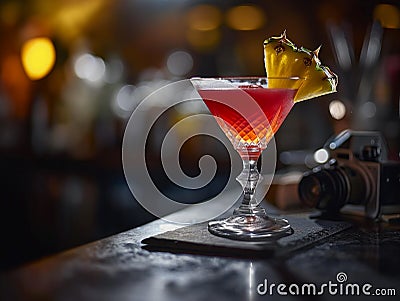 A Fiery Twist on the Classic Martini Stock Photo