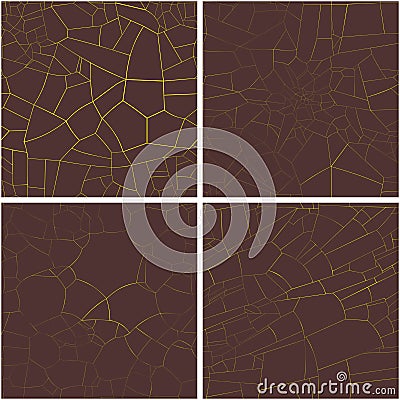 fiery volcanic magma decorative textures set Vector Illustration