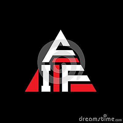 FIF triangle letter logo design with triangle shape. FIF triangle logo design monogram. FIF triangle vector logo template with red Vector Illustration